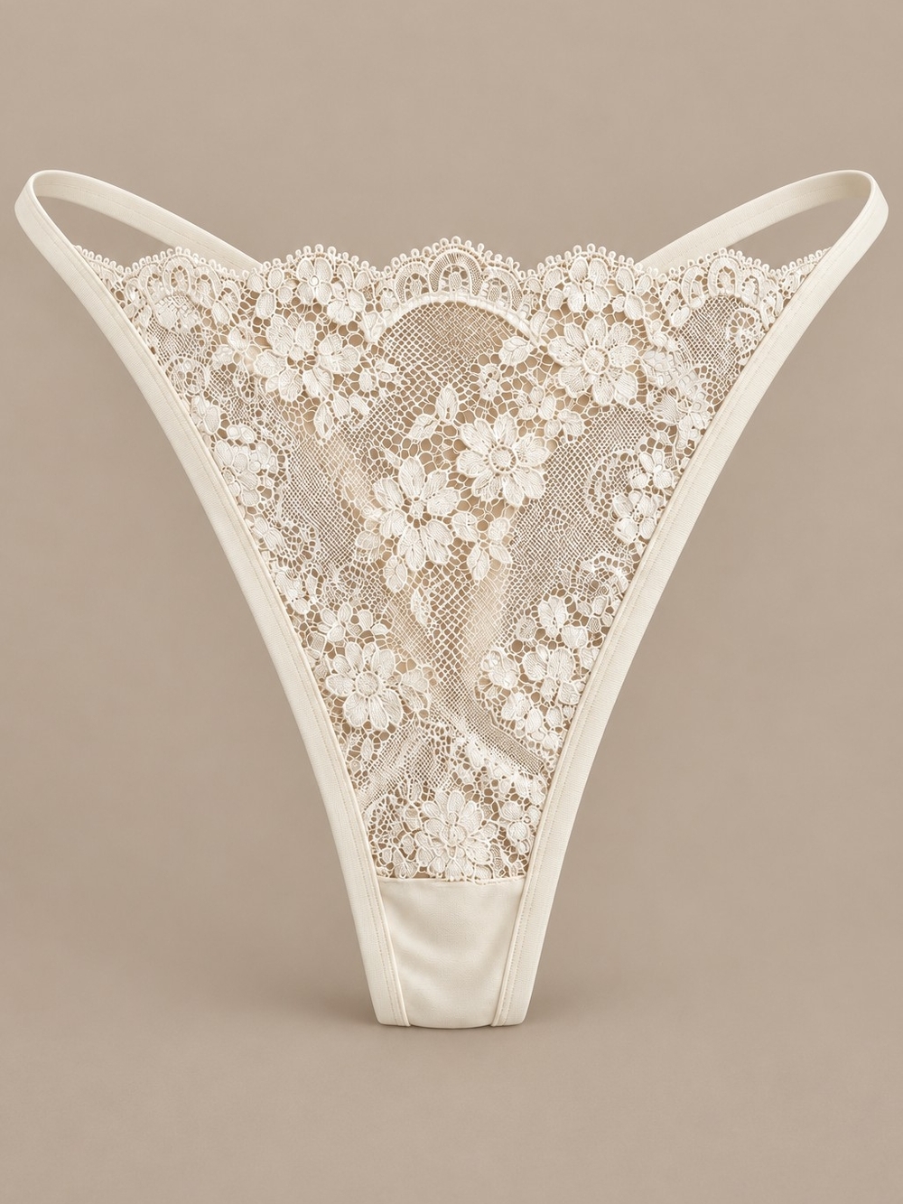 Delicate Lace Thong - Ivory